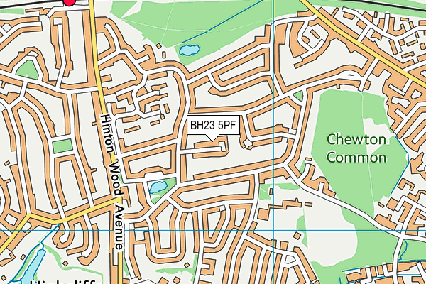 BH23 5PF map - OS VectorMap District (Ordnance Survey)