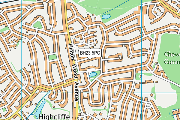 BH23 5PG map - OS VectorMap District (Ordnance Survey)