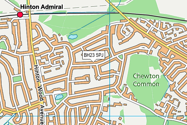 BH23 5PJ map - OS VectorMap District (Ordnance Survey)