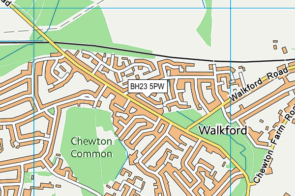 BH23 5PW map - OS VectorMap District (Ordnance Survey)
