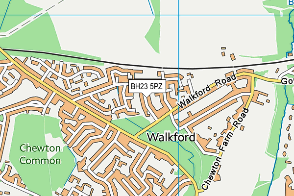 BH23 5PZ map - OS VectorMap District (Ordnance Survey)