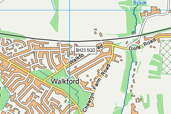 BH23 5QD map - OS VectorMap District (Ordnance Survey)