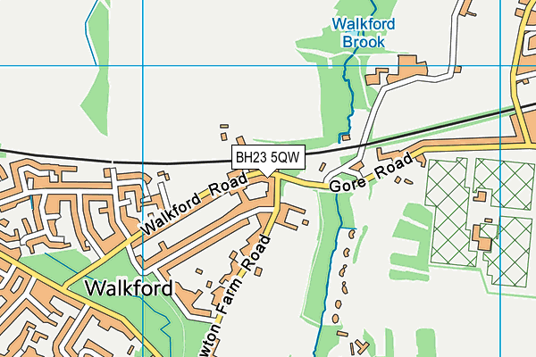 BH23 5QW map - OS VectorMap District (Ordnance Survey)