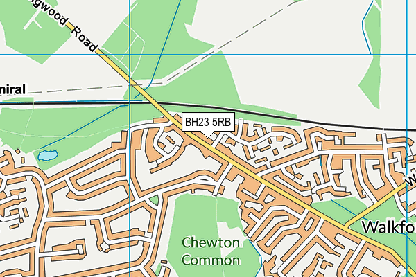 BH23 5RB map - OS VectorMap District (Ordnance Survey)