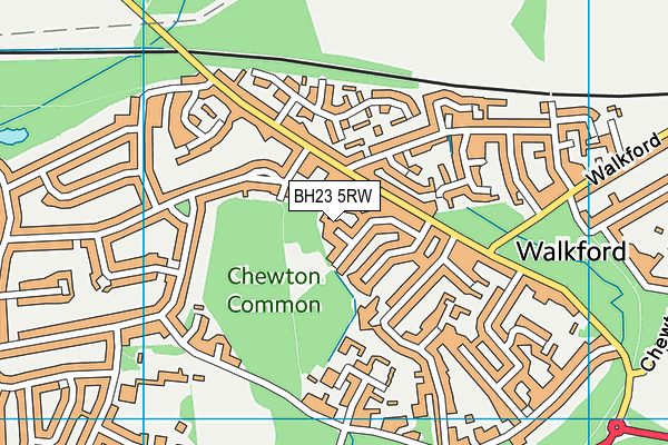 BH23 5RW map - OS VectorMap District (Ordnance Survey)
