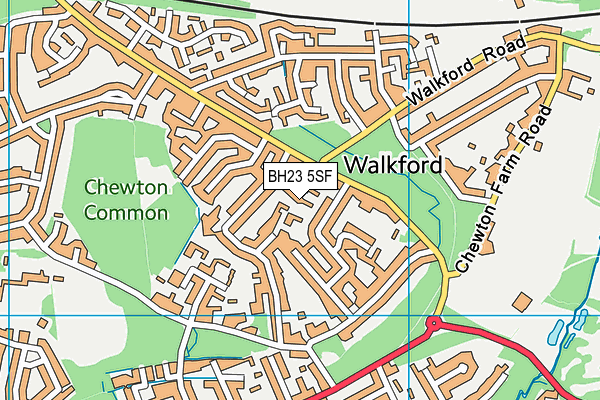 BH23 5SF map - OS VectorMap District (Ordnance Survey)
