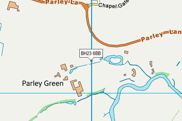 Parley Golf Centre map (BH23 6BB) - OS VectorMap District (Ordnance Survey)