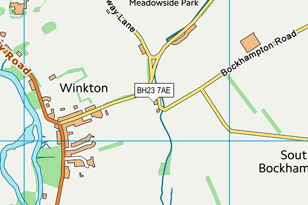 BH23 7AE map - OS VectorMap District (Ordnance Survey)