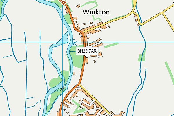 BH23 7AR map - OS VectorMap District (Ordnance Survey)