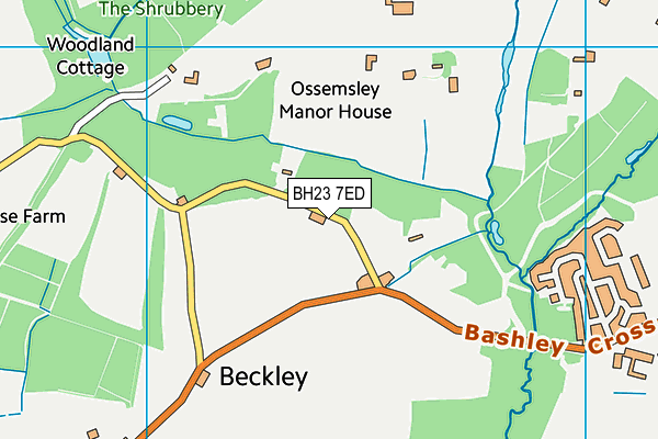 BH23 7ED map - OS VectorMap District (Ordnance Survey)