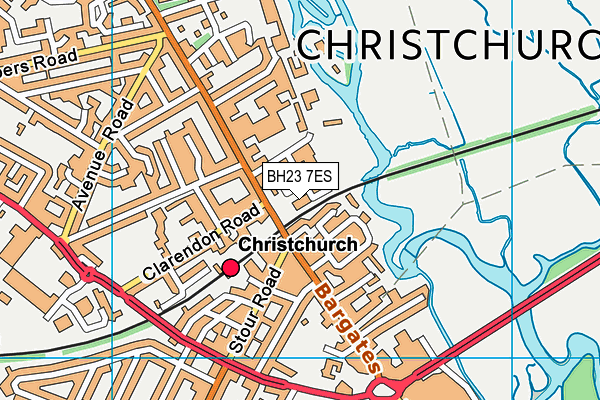 BH23 7ES map - OS VectorMap District (Ordnance Survey)