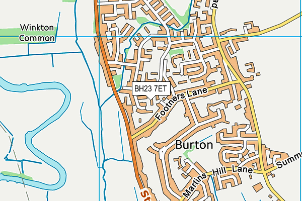BH23 7ET map - OS VectorMap District (Ordnance Survey)