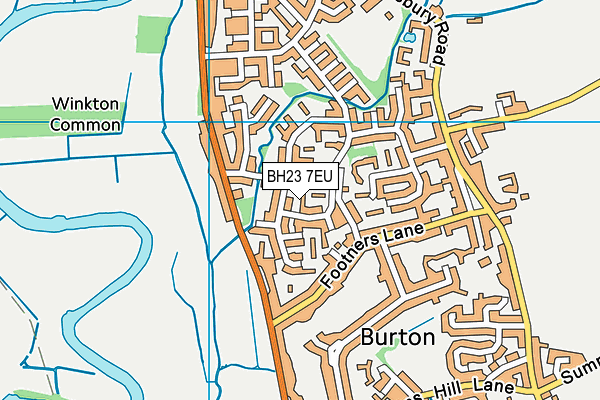 BH23 7EU map - OS VectorMap District (Ordnance Survey)