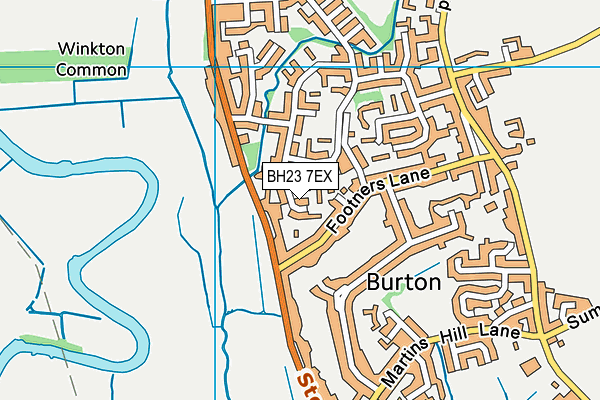 BH23 7EX map - OS VectorMap District (Ordnance Survey)
