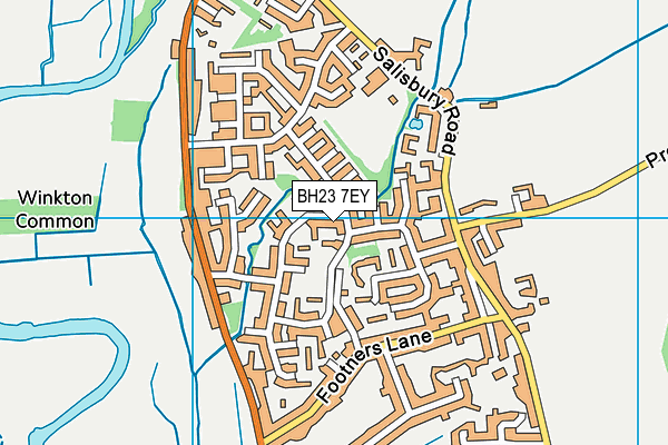 BH23 7EY map - OS VectorMap District (Ordnance Survey)