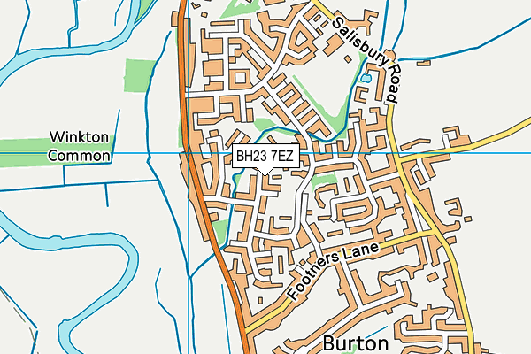 BH23 7EZ map - OS VectorMap District (Ordnance Survey)