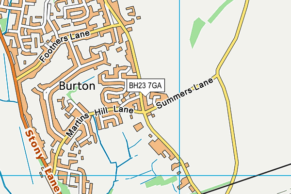 BH23 7GA map - OS VectorMap District (Ordnance Survey)