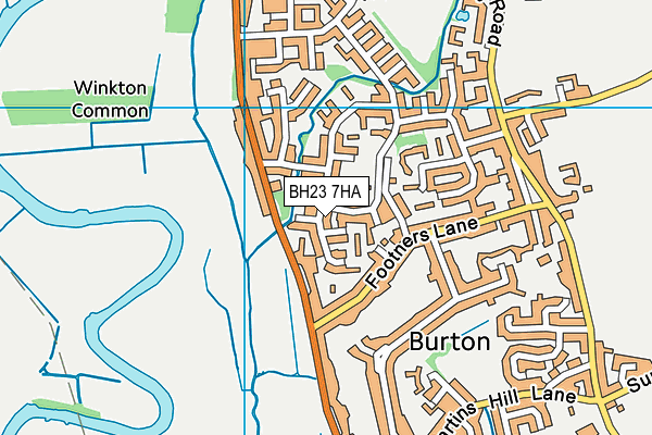 BH23 7HA map - OS VectorMap District (Ordnance Survey)