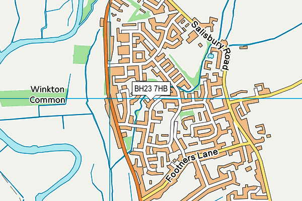BH23 7HB map - OS VectorMap District (Ordnance Survey)