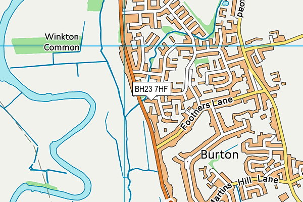 BH23 7HF map - OS VectorMap District (Ordnance Survey)