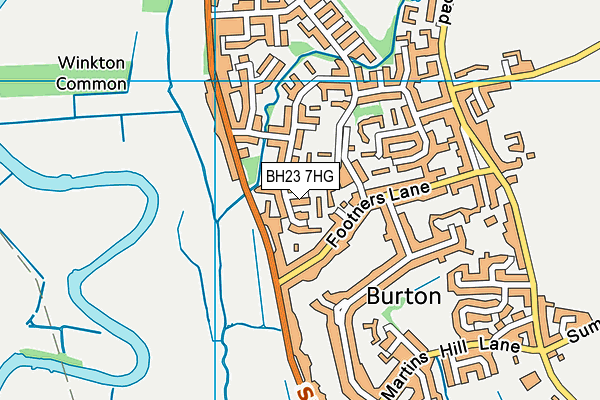 BH23 7HG map - OS VectorMap District (Ordnance Survey)
