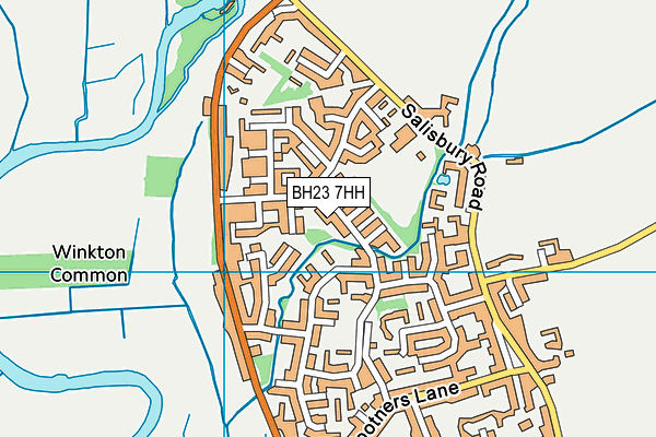 BH23 7HH map - OS VectorMap District (Ordnance Survey)