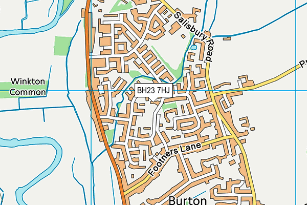 BH23 7HJ map - OS VectorMap District (Ordnance Survey)