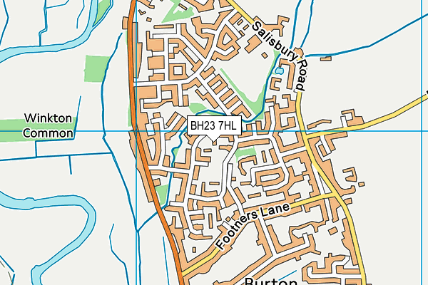 BH23 7HL map - OS VectorMap District (Ordnance Survey)