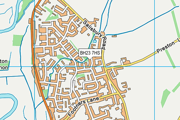 BH23 7HS map - OS VectorMap District (Ordnance Survey)