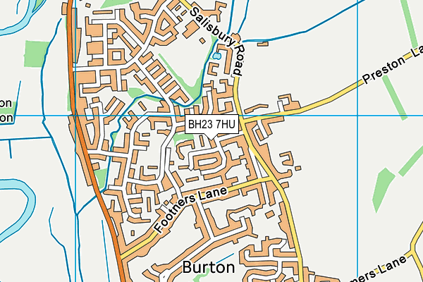 BH23 7HU map - OS VectorMap District (Ordnance Survey)