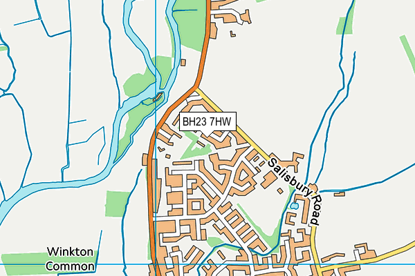 BH23 7HW map - OS VectorMap District (Ordnance Survey)