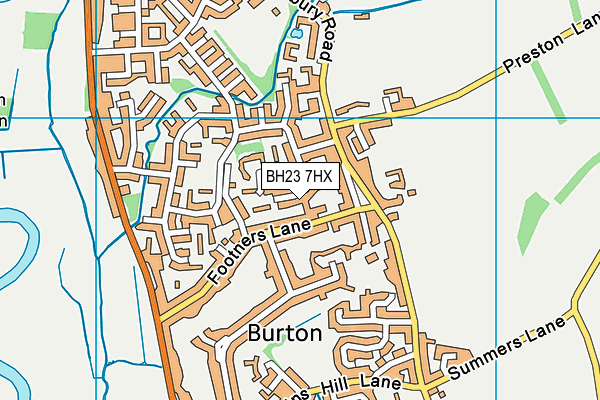 BH23 7HX map - OS VectorMap District (Ordnance Survey)
