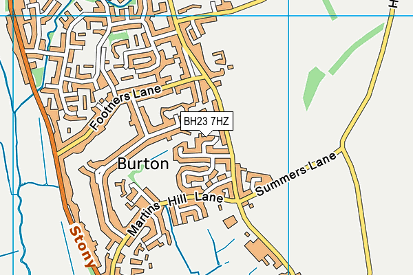BH23 7HZ map - OS VectorMap District (Ordnance Survey)
