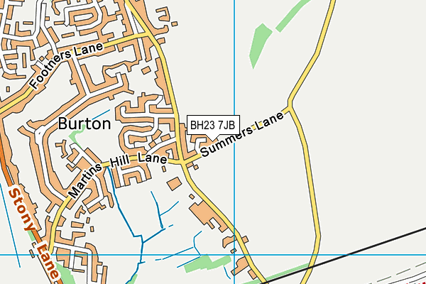 BH23 7JB map - OS VectorMap District (Ordnance Survey)