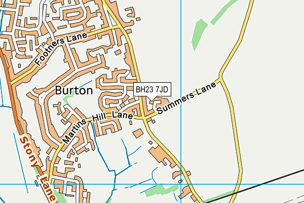 BH23 7JD map - OS VectorMap District (Ordnance Survey)