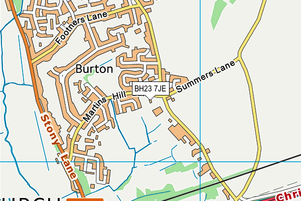 BH23 7JE map - OS VectorMap District (Ordnance Survey)
