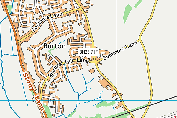 BH23 7JF map - OS VectorMap District (Ordnance Survey)