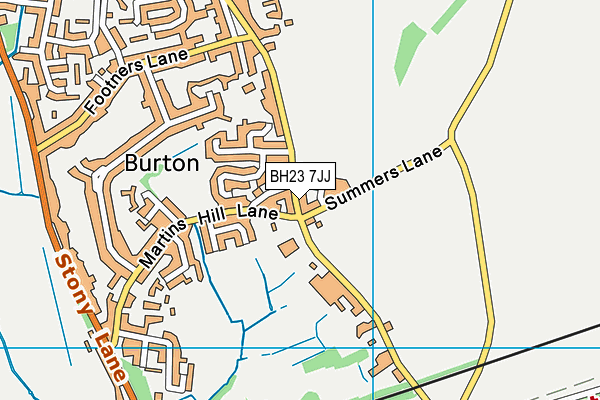 BH23 7JJ map - OS VectorMap District (Ordnance Survey)