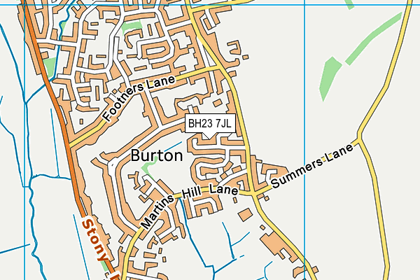 BH23 7JL map - OS VectorMap District (Ordnance Survey)