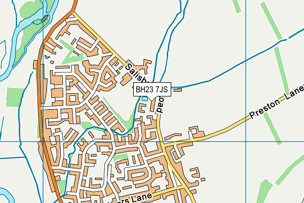 BH23 7JS map - OS VectorMap District (Ordnance Survey)
