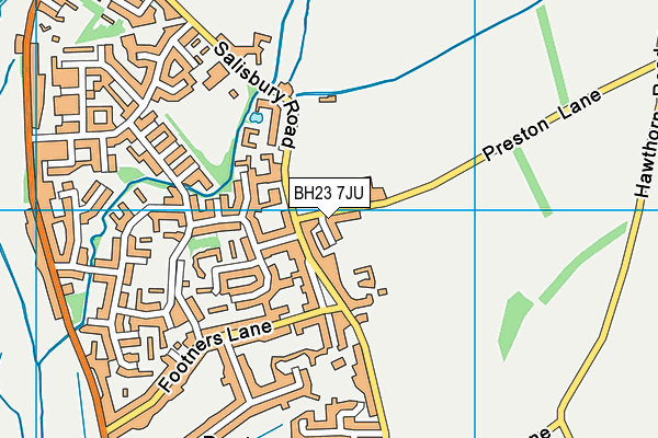 BH23 7JU map - OS VectorMap District (Ordnance Survey)