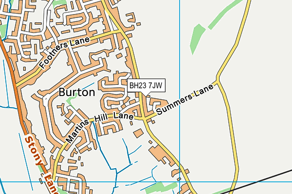 BH23 7JW map - OS VectorMap District (Ordnance Survey)