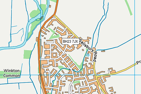 BH23 7JX map - OS VectorMap District (Ordnance Survey)
