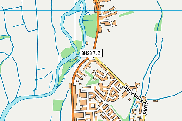 BH23 7JZ map - OS VectorMap District (Ordnance Survey)