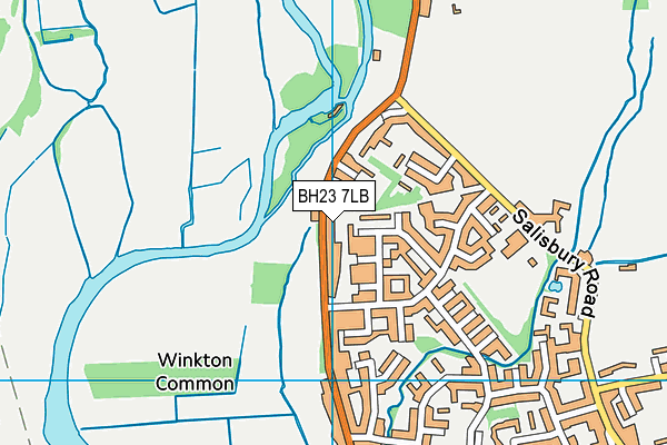 BH23 7LB map - OS VectorMap District (Ordnance Survey)