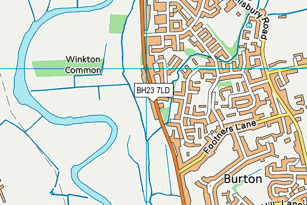 BH23 7LD map - OS VectorMap District (Ordnance Survey)