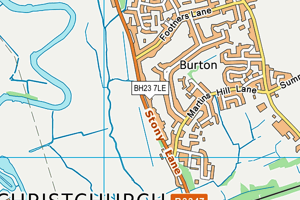 BH23 7LE map - OS VectorMap District (Ordnance Survey)