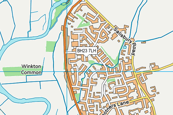 BH23 7LH map - OS VectorMap District (Ordnance Survey)