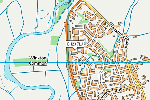 BH23 7LJ map - OS VectorMap District (Ordnance Survey)