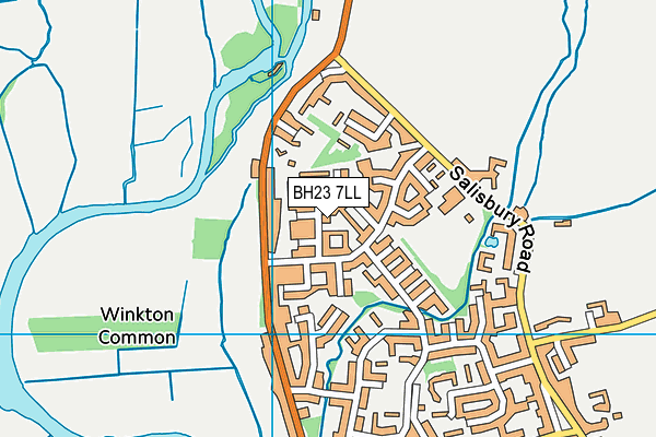 BH23 7LL map - OS VectorMap District (Ordnance Survey)